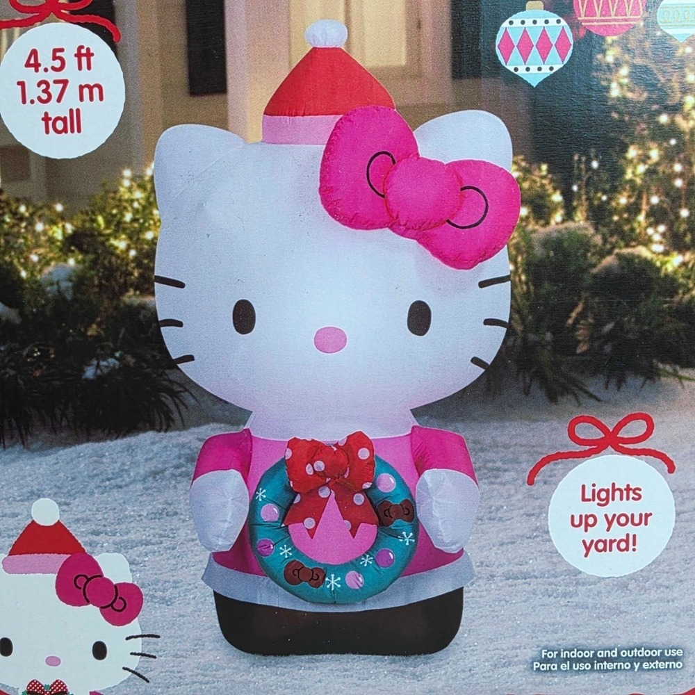 Hello Kitty 4.5 Ft Christmas Airblown Inflatable Lighted Indoor Outdoor by Gemmy